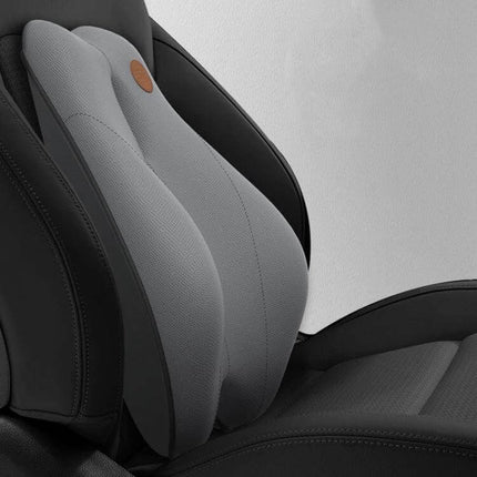 Car Lumbar Cushion Headrest Memory Foam For Daily Driving – gray breathable 4D ring lumbar support pillow for car seat and desk use