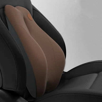 Car Lumbar Cushion Headrest Memory Foam For Daily Driving brown 4D ring lumbar support pillow for car seat and office chair