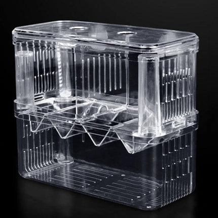 Peacock Fish Breeding Isolation Box Double Layer For Spawning clear self-floating PS plastic breeder box for isolating and protecting fry