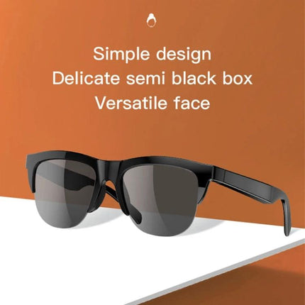 Smart Polarized Sunglasses With Built In Audio For Commuting black frame polarized lenses commuter audio glasses