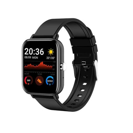 A Versatile Smart Watch for Daily Health and Activity Tracking showing heart rate, step count, sleep and activity metrics on black smartwatch display