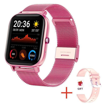 A Versatile Smart Watch for Daily Health and Activity Tracking - pink fitness smartwatch with heart rate, step, sleep tracking and extra strap
