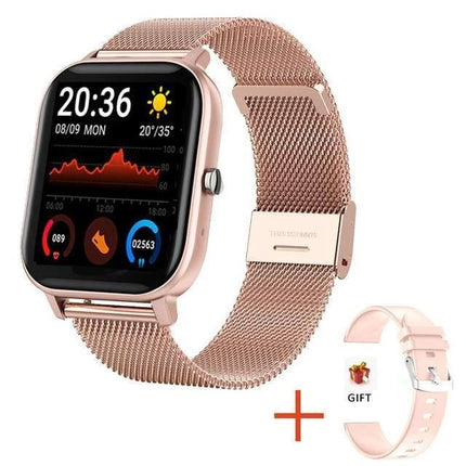 A Versatile Smart Watch for Daily Health and Activity Tracking - rose gold smartwatch with heart rate, steps, sleep monitoring and extra strap gift