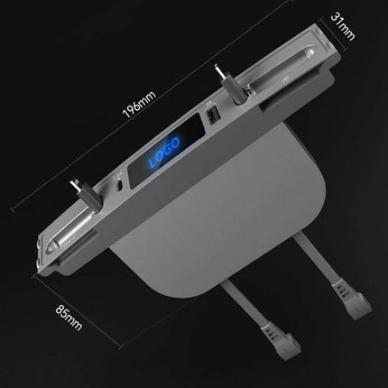 Compact Interior USB C Docking Hub For Car Charging in-dash Tesla Model 3/ Y dock with 27W PD, dual telescopic 0.8m Type-C charging cables