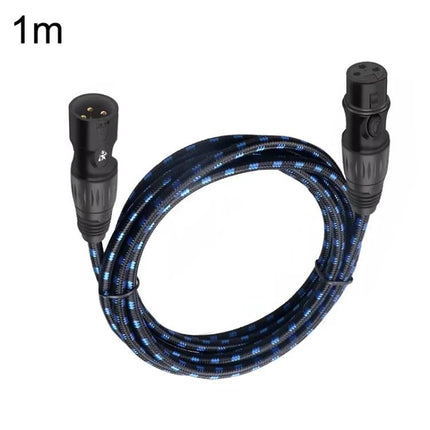 XLR Cable for Audio Connections in Daily Performances with durable cotton mesh covering, 1m male-to-female XLR cable