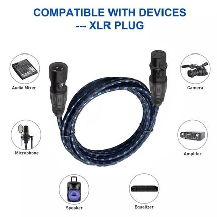 XLR Cable for Audio Connections in Daily Performances - durable cotton mesh XLR microphone to mixer cable