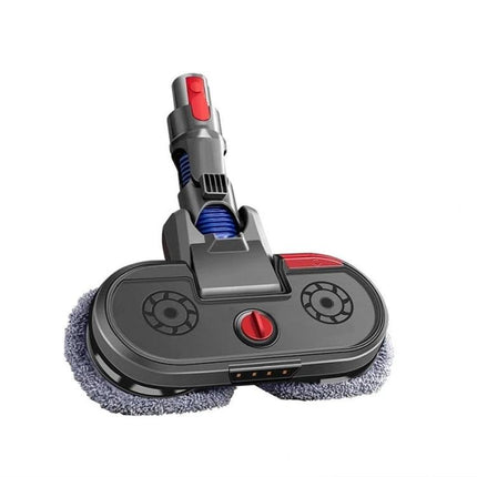 Compatible Electric Mopping Head with Water Tank for Dyson Vacuums shown attached to a vacuum wand, dual pads and water tank for hard floors