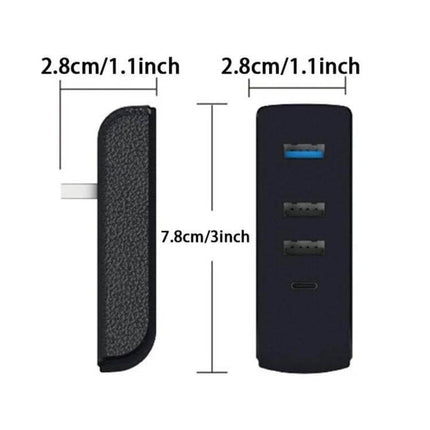 Tesla Model 3/Y Car USB Hub With 3 USB Ports And Type C Port compact 3x USB-A + USB-C hub dimensions 7.8cm x 2.8cm for Model 3 and Model Y