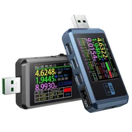 Fnirsi Usb Mobile Phone Charger Safety Detector With Bluetooth compact USB power monitor showing voltage current and power on color display