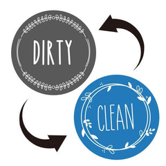 Double-Sided Clean Dirty Dishwasher Magnet Sign - Round Acrylic Cover