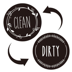 Double-Sided Clean Dirty Dishwasher Magnet Sign - Round Acrylic Cover