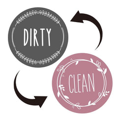 Double-Sided Clean Dirty Dishwasher Magnet Sign - Round Acrylic Cover