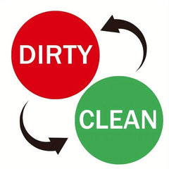 Double-Sided Clean Dirty Dishwasher Magnet Sign - Round Acrylic Cover