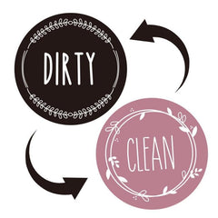 Double-Sided Clean Dirty Dishwasher Magnet Sign - Round Acrylic Cover