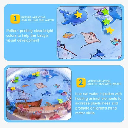 93cm Inflatable Shark Water Play Mat For Babies PVC
