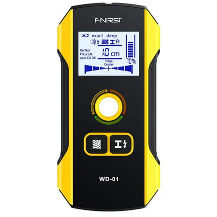 FNIRSI Multifunctional Wall Metal and Wire Detector handheld wall scanner with digital display and buttons, yellow black WD-01 model