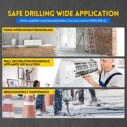 FNIRSI Multifunctional Wall Metal and Wire Detector used for safe drilling in home improvement, appliance installation, and bridge maintenance