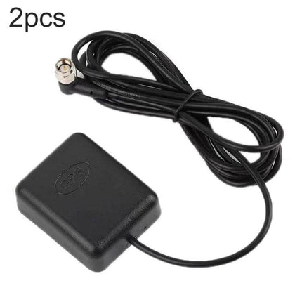 External Vehicle GPS Antenna for Satellite Navigation with 1.7m Cable — black external GPS antenna with 1.7m RG174 cable and right-angle connector