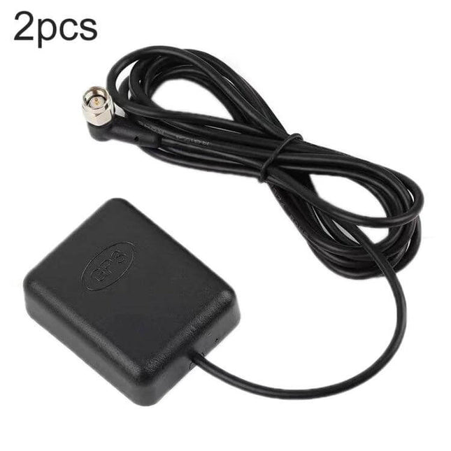 External Vehicle GPS Antenna for Satellite Navigation with 1.7m Cable — black external GPS antenna with 1.7m RG174 cable and right-angle connector