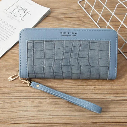 Ladies Long Zip Wallet For Everyday Use Fits Cards And Cash