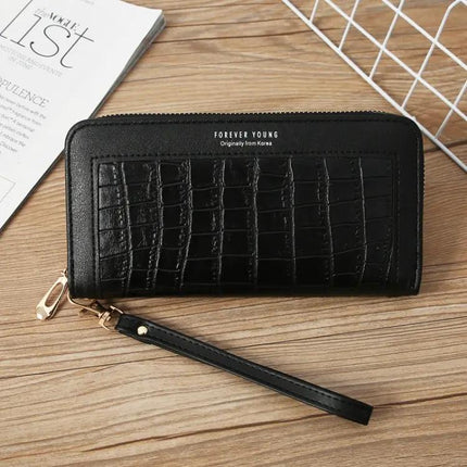 Ladies Long Zip Wallet For Everyday Use Fits Cards And Cash