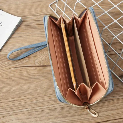 Ladies Long Zip Wallet For Everyday Use Fits Cards And Cash