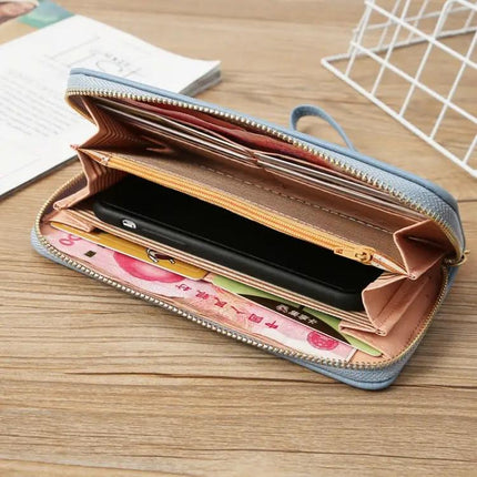 Ladies Long Zip Wallet For Everyday Use Fits Cards And Cash