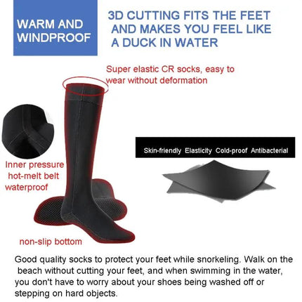 3mm Diving Socks Waterproof Long Tube Swim Beach Socks | Syndmart