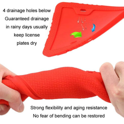 Silicone License Plate Frame for North American Vehicles red flexible silicone with drainage holes, weatherproof protection