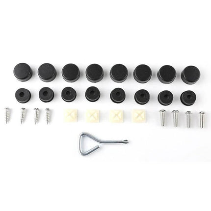 Silicone License Plate Frame for North American Vehicles installation hardware kit with screws rubber grommets caps and hooks