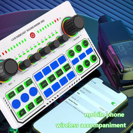 Sound Card for Everyday Live Streaming and Content Creation - compact mixer with one-key noise reduction and mobile phone setup