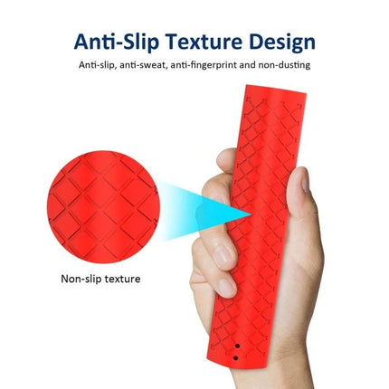 Silicone Case for NVIDIA Shield TV Pro Remote with Lanyard showing red anti-slip textured silicone grip and glow-in-the-dark protection