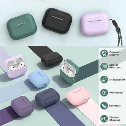 AhaStyle Silicone Case for AirPods Pro 2 Daily Protection in assorted pastel colors with lanyard and features