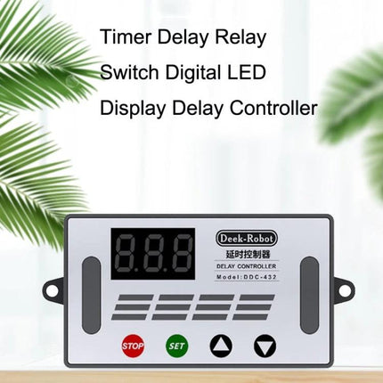 Deek-Robot Digital Delay Relay Switch for Time Control Applications - digital LED timer delay controller with stop/set buttons