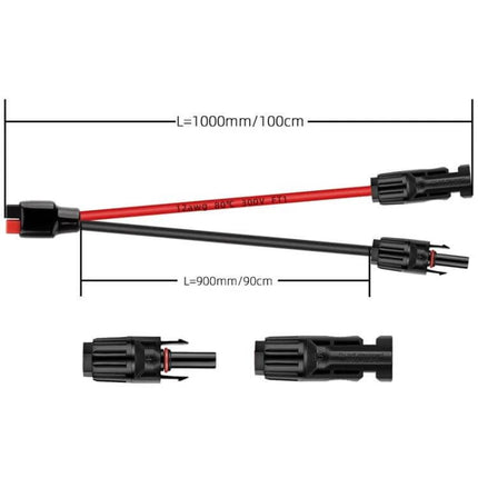 MC4 To Anderson Battery Charging Cable 1.0m For Mobile Energy Storage - red/black 1m solar MC4 to Anderson 30A charging lead