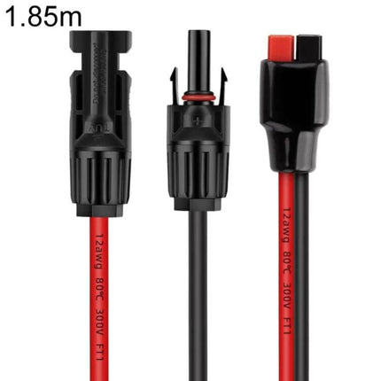MC4 To Anderson Battery Charging Cable 1.0m For Mobile Energy Storage - 1.85m image showing MC4 solar plug to Anderson 30A connector, red/black cable