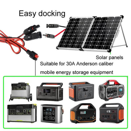 MC4 To Anderson Battery Charging Cable 1.0m For Mobile Energy Storage connecting solar panels to portable battery packs for 30A Anderson systems