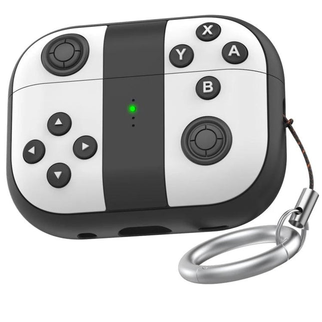 AhaStyle Silicone Case for Everyday Earphone Protection - white gamepad-style silicone AirPods Pro 2 case with keyring and shockproof design