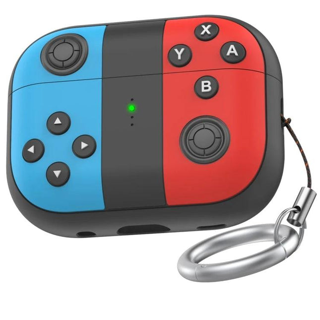 AhaStyle Silicone Case for Everyday Earphone Protection - blue red gamepad-style silicone AirPods Pro 2 case with keyring