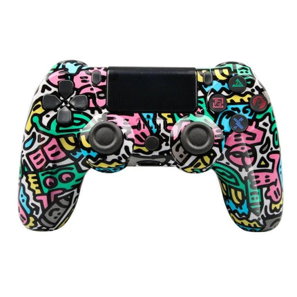 Game Controller for Everyday PS4 Gaming at Home - colorful graffiti Bluetooth PS4 controller for casual home play