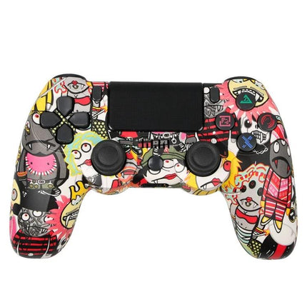 Game Controller for Everyday PS4 Gaming at Home - Bluetooth colorful graffiti-style PS4 controller for casual home play