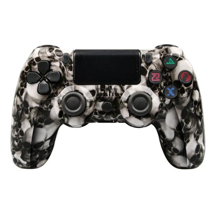 Game Controller for Everyday PS4 Gaming at Home - skull-pattern Bluetooth PS4 controller for casual adventure and sports gaming