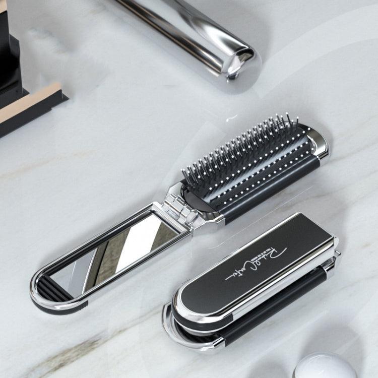 Portable 2-in-1 Folding Comb with Mirror and Massage Features