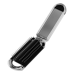 Portable 2-in-1 Folding Comb with Mirror and Massage Features