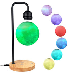 Floating Moon Lamp with Wireless Charging and 3D Night Light – USB Powered Table Decor