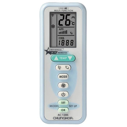 CHUNGHOP Universal Remote Control for Home Air Conditioners white remote with LCD display showing 26°C and mode buttons