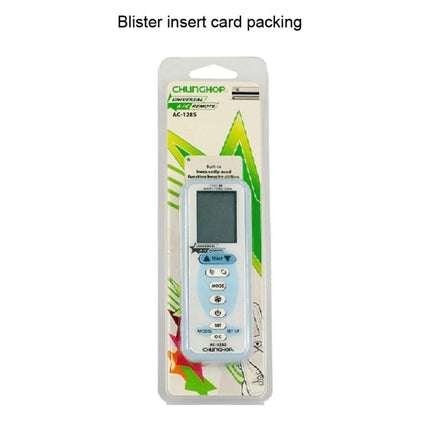 CHUNGHOP Universal Remote Control for Home Air Conditioners in blister pack with display and buttons