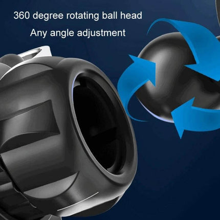Air Outlet Gravity Sensor Car Phone Holder Black Easy Mount showing 360 degree rotating ball head and any angle adjustment