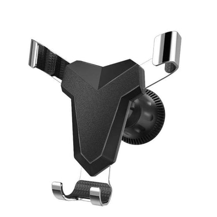 Gravity Navigation Car Air Outlet Phone Holder 360-Degree Rotation - black ABS alloy air vent phone mount with frosted back and automatic clamp