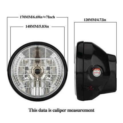 Motorcycle 7-Inch LED Headlamp Angel Ring for Riding